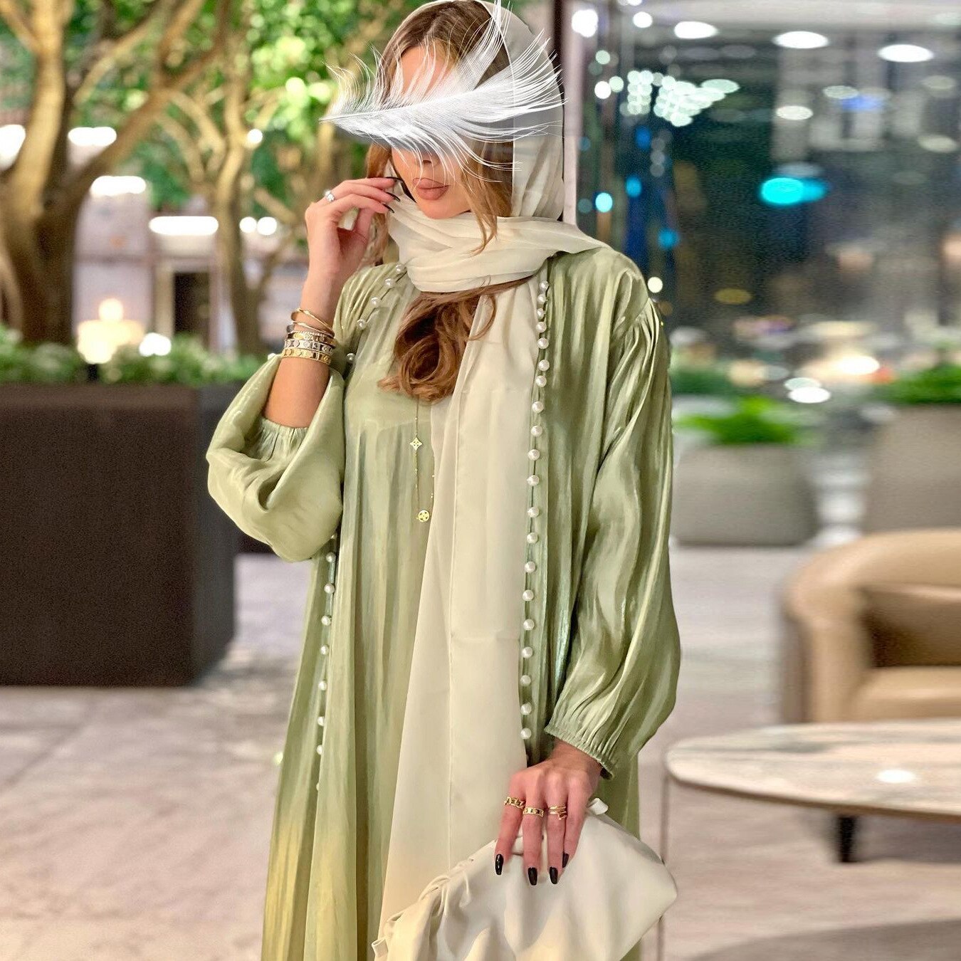 Pearl Abaya - 2 Piece Silk